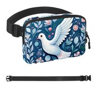 the Little White Pigeon in the Flowers 1768 Sac banane à bandoulière pour homme et femme, sac de ceinture pour voyage, marche, course, randonnée, cyclisme, multicolore, 4 x 23 x 15 cm, multicolore,