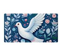 The Little White Pigeon in the Flowers-1990 Tapis de couloir de cuisine rembourré, résistant aux taches, facile à nettoyer pour maison, évier et bureau, 40 x 75 cm
