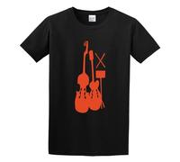 The Living End Guitar and Cello Vector Unique Unisex 100% Cotton Short-Sleeve T-Shirts Black S