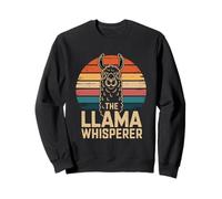 The Llama Whisperer Llama Retro Sunset Llama Sweatshirt
