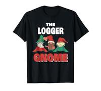 The Logger GNOME Funny Logger Christmas T-Shirt Graphique avec Valeur, Homme, Noir, S