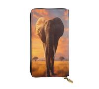 The lonely Elephant Long portefeuille en cuir pour femme avec 12 emplacements pour cartes de crédit, poche zippée pour pièces de monnaie, compartiments pour espèces, pochette élégante pour un usage