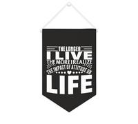 The Longer I Live, The More I Realize The Impact of Attitude on Life Bannière en toile de motivation 25,4 x 38,1 cm à suspendre au mur pour chambre à coucher, chambre d'enfant, décoration d'intérieur
