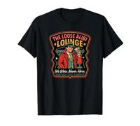 The Loose Alibi Lounge Panneau Amusant Bulldog Mob Bar Retirement T-Shirt Graphique avec Valeur, Homme, Noir, M