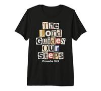 The Lord Guides Our Steps Proverbes 16:9 Verse biblique T-Shirt Haut de Gamme
