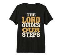 The Lord Guides Our Steps Proverbes 16:9 Verse biblique T-Shirt Haut de Gamme