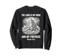 The Lord is My Rock Psaume 18 2 Christian Faith Fortress Art Sweatshirt