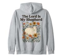 The Lord is My Shepherd Christian Faith Mouton Floral Nature Sweat à Capuche