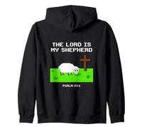 The Lord is My Shepherd Christian Faith Pixel Art Mouton Sweat à Capuche