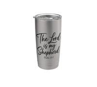 The Lord Is My Shepherd Psaum 23:1 Écriture Bible Verse Dieu Gobelet isotherme en acier inoxydable double paroi