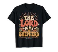 The Lord is My Shepherd Psaum 23:1 Verse biblique chrétienne T-Shirt Graphique avec Valeur, Homme, Noir, M