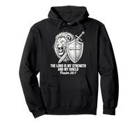 The Lord is My Strength and My Shield Psaume 28 7 Lion Faith Sweat à Capuche