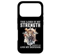 The Lord is My Strength & My Defense Bible Lion Exodus 15:2 Coque pour iPhone 17 Pro