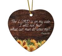 The LORD Is on My Side; I Will Not Fear What Can Man Do Unto Mejpeg Décoration de Noël en céramique pour sapin de Noël, pendentif amusant, boule de Noël, souvenir, Nouvel An, cadeau