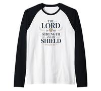 The Lord My Strength Bouclier Bible Verse Christian Faith Manche Raglan