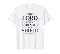 The Lord My Strength Bouclier Bible Verse Christian Faith T-Shirt