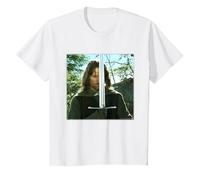 The Lord of The Rings Aragorn Preparing for Battle T-Shirt, Enfant, Blanc, 4 Ans