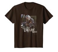 The Lord of The Rings Gimli The Best Dwarf T-Shirt, Enfant, Marron, 4 Ans