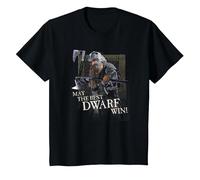The Lord of The Rings Gimli The Best Dwarf T-Shirt, Enfant, Noir, 8 Ans
