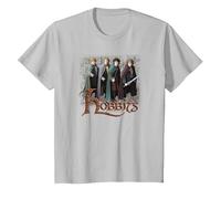 The Lord of The Rings Hobbits T-Shirt, Enfant, Argent, 8 Ans
