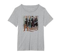 The Lord of The Rings Hobbits T-Shirt, Femme Grandes Tailles, Gris Chiné, 4X