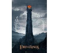 The Lord of The Rings - Sauron Tower - Poster imprimé - Dimensions : 61 x 91,5 cm + 2 barres d'affiche en plastique de 62 cm transparent
