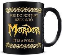 The Lord Of The Rings - Tasse à café "Walk Into Mordor" PM3822 (Taille unique) (Noir/Jaune)
