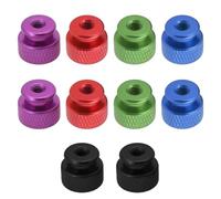 The Lord of the Tools 10 Lot écrous Moletés M4x0,7 Mm en Alliage Aluminium avec Collier Tête Haute Trou Borgne écrous Moletés 10x10x12,05mm pour Boîtier D'ordinateur