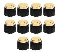 The Lord of the Tools 10pcs Boutons Audio Arbre Pots Bouton Amplificateur Bouton Audio Push On Barrel Bouton Audio Compatible avec Marshall Amp JCM 800 900 2000 Plexi JMP, Noir et Or