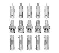 The Lord of the Tools 15pcs RCA vers BNC Connecteurs Remplacement BNC RCA Jack Adaptateur Connecteur CCTV Alimentation Coaxial Câble Coupleur Accessoires Électriques