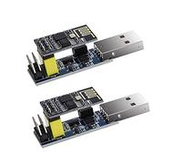 The Lord of the Tools 2pcs Carte de Module ESP8266 ESP-01 ESP01S WiFi Émetteur-Récepteur sans Fil Série Kit Adaptateur Convertisseur Puce USB CH340C