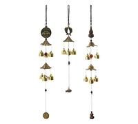 The Lord of the Tools 3pcs Vintage Carillons Éoliens Rétro Bronze Vent Cloches Tenture Murale Ornement Pendentif Décoration pour la Maison Porte Fenêtre Mur Atmosphère Décor 3 Styles