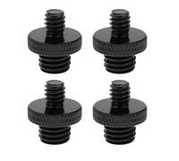 The Lord of the Tools 4 Pièces Adaptateur de Pied de Micro M10 Mâle vers Filetage Mâle 1/4 Double Face Vis de Caméra en Alliage d'aluminium pour Support de Trépied de Microphone Noir