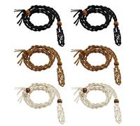 The Lord of the Tools 6PCS Collier Cordon Porte-Pierre Vide Réglable Cordes de Cire Tissées À La Main Cristal Ornement Collier Cordons pour la Fabrication de Bijoux Noir Café Beige