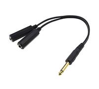 The Lord of the Tools Câble adaptateur audio mono mâle vers double prise jack femelle 6,35 mm Câble d'extension de conversion 30 cm Prise plaquée or