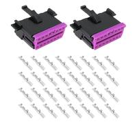 The Lord of the Tools Connecteur OBD 2 16 Broches 2 Pièces de Rechange 8D0972695 Compatible avec VW Compatible avec Audi Compatible avec Skoda Les Véhicules Kit de Réparation OBD 2