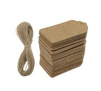 The Lord of the Tools Lot de 100 étiquettes en papier kraft marron vierges de 4 x 2 cm pour mariage, anniversaire, bagages, carte avec ficelle de jute de 20 m