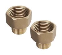 The Lord of the Tools Lot de 2 adaptateurs réducteurs BSP 1/2 femelle vers 3/8'' mâle en laiton, adaptateur tuyau pour conversion de tuyaux d'air, d'eau, gaz et autres fluides