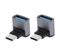 The Lord of the Tools Lot de 2 adaptateurs USB C mâle vers USB A femelle USB C mâle vers USB 3.1 femelle, coupleur à angle droit à 90° compatible avec smartphones, ordinateurs portables, tablettes