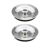 The Lord of the Tools Lot de 2 bouchons de vidange pour évier de cuisine, 90 mm, en acier inoxydable 304, avec joint en caoutchouc, pour 110 mm de diamètre, trou de vidange pour évier de cuisine