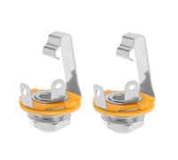 The Lord of the Tools Lot de 2 prises d'entrée jack 6,5 mm mono à montage sur panneau 6,5 mm femelle pour guitare basse haut-parleurs M9 x 0,75 mm Argenté