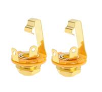 The Lord of the Tools Lot de 2 Prises d'entrée pour Guitare Jack 6,5 Mm Mono Montage Sur Panneau Prise Femelle 1/4 Pouce pour Haut-parleurs de Guitare Basse M9 X 0,75 Or