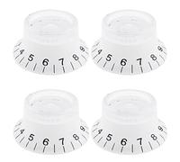 The Lord of the Tools Lot de 4 boutons de contrôle de volume et de tonalité de 6 mm pour guitare électrique et basse Blanc