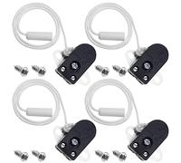 The Lord of the Tools Lot de 4 interrupteurs de chaîne de traction noirs 2 A 250 V à action latérale Mini interrupteurs à cordon en métal et plastique avec 8 vis Longueur 28 cm avec certification CE