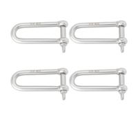 The Lord of the Tools Lot de 4 manilles longues en forme de D en acier inoxydable 316 de 10 mm avec bol à œil pour sports nautiques, jardin, aménagement paysager, activités de plein air et de camping
