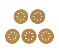 The Lord of the Tools Lot de 50 disques abrasifs à 8 trous pour ponceuse orbitale de 125 mm Grain 60 80 120 240 320 en aluminium Jaune