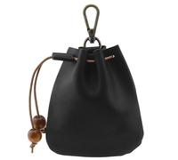 The Lord of the Tools Mini Porte-Monnaie en Cuir de Vachette Noir avec Cordon de Serrage Couche Supérieure en Cuir de Vachette Porte-Monnaie Mini Porte-clés en Cuir Pochette Médiévale Porte-clés