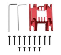 The Lord of the Tools Support de boîte de vitesses RC en alliage d'aluminium compatible avec TRX4M 1/18 RC Crawler Car 47,5 x 39,4 mm Base de transmission de voiture RC Rouge