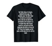 The Lord's Prayer Matthieu 6:9 Dieu Bible Chrétien Jésus T-Shirt Graphique avec Valeur