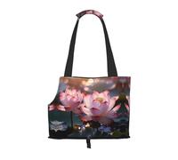 The Lotus in Full Bloom Sac à bandoulière imprimé pour animal de compagnie pour sortir, sac à bandoulière double usage pour petit chien et chat